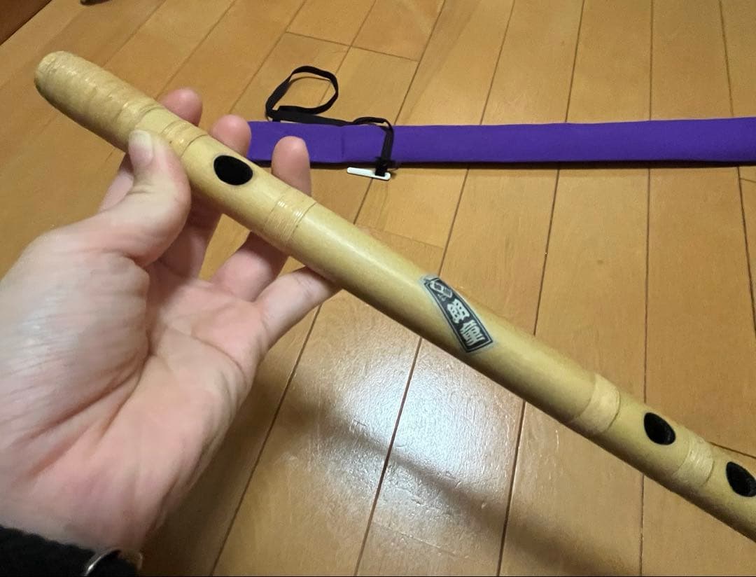 朗童　篠笛 竹製 六本調子　ケース付き