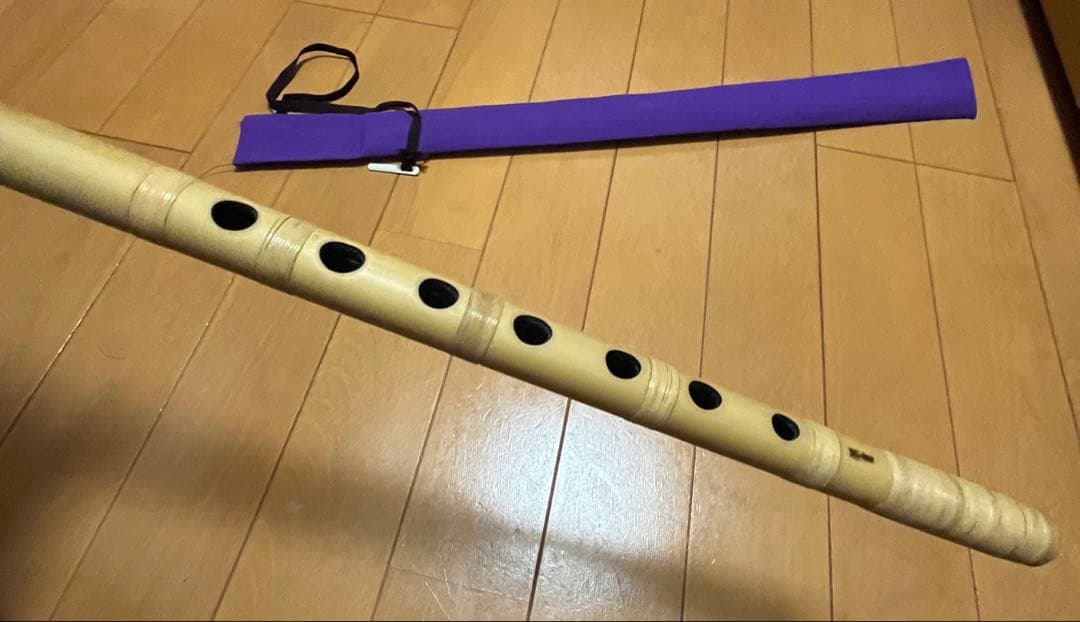 朗童　篠笛 竹製 六本調子　ケース付き