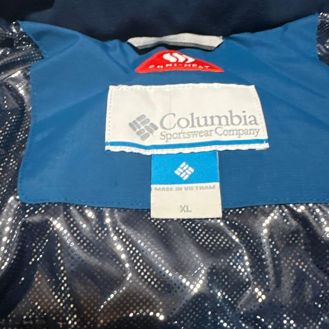 Columbia フード脱着可ダウンジャケット 青