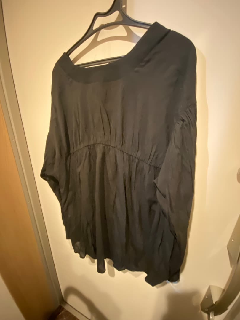 コラージュガリャルダガランテ　強撚シアーシャツカーディガン　ブラック