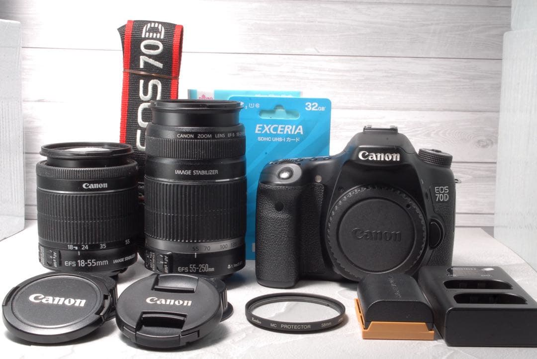 Canon EOS 70D ダブルレンズキット Wi-Fi搭載 スマホ転送OK