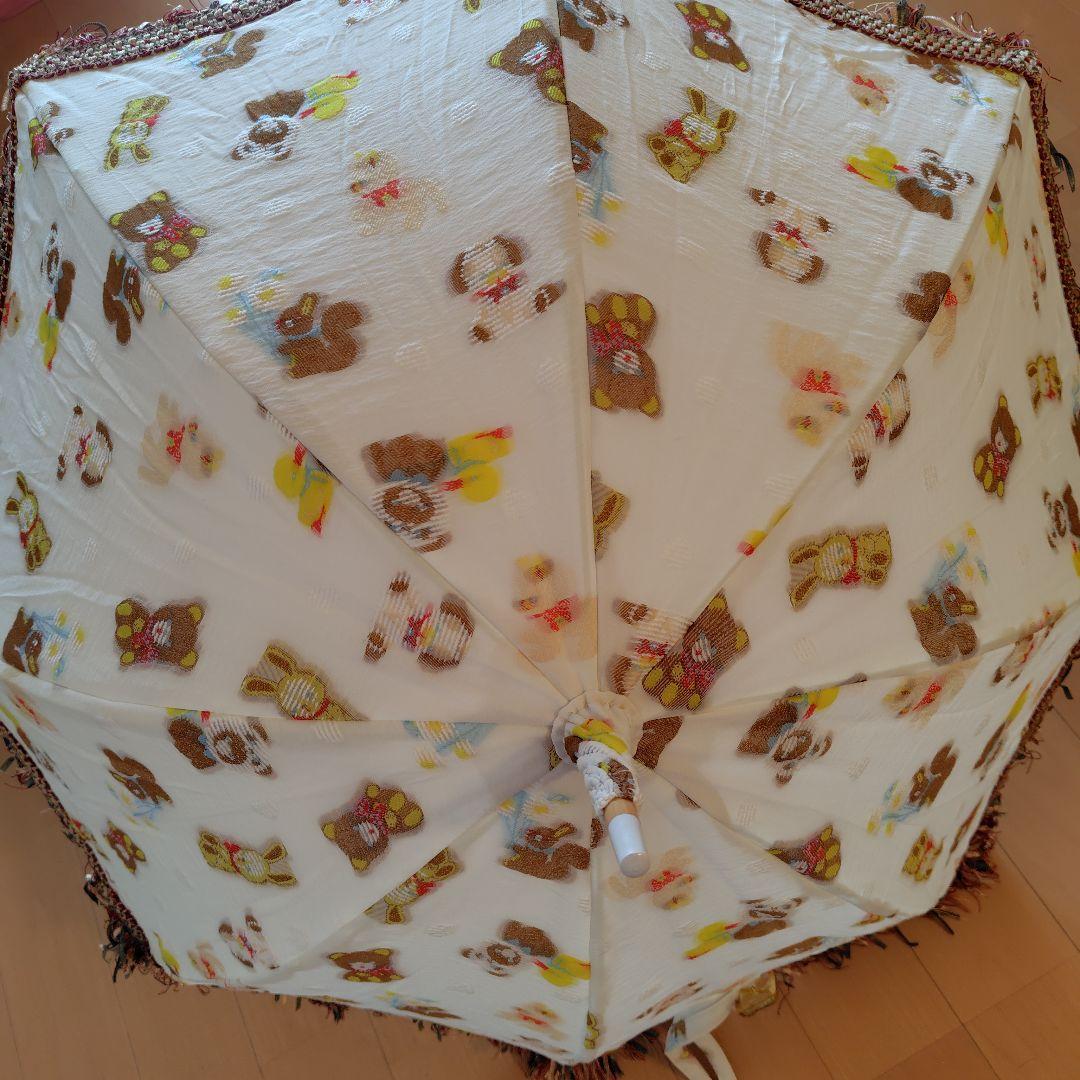 新品未使用　yukiemon ぬいぬい柄 フリンジ付き日傘