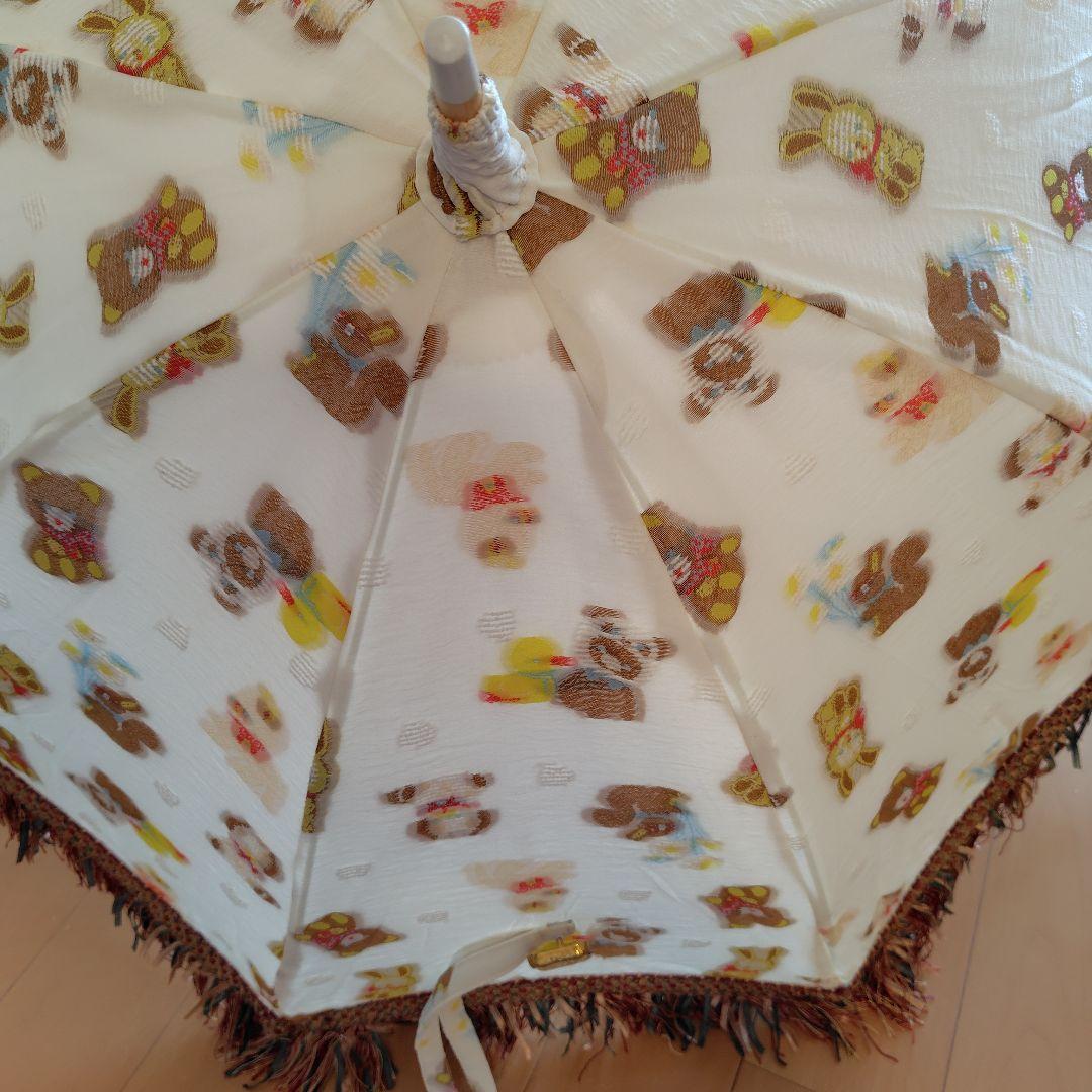 新品未使用　yukiemon ぬいぬい柄 フリンジ付き日傘