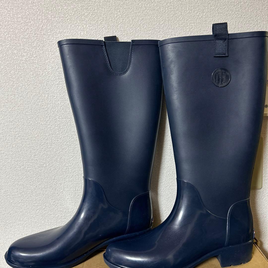 新品未着用！  ネイビー　ロング　レインブーツ