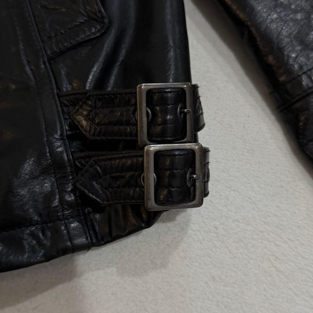 トルネードマート　レザージャケット　シングルライダースジャケット 牛革　黒　L