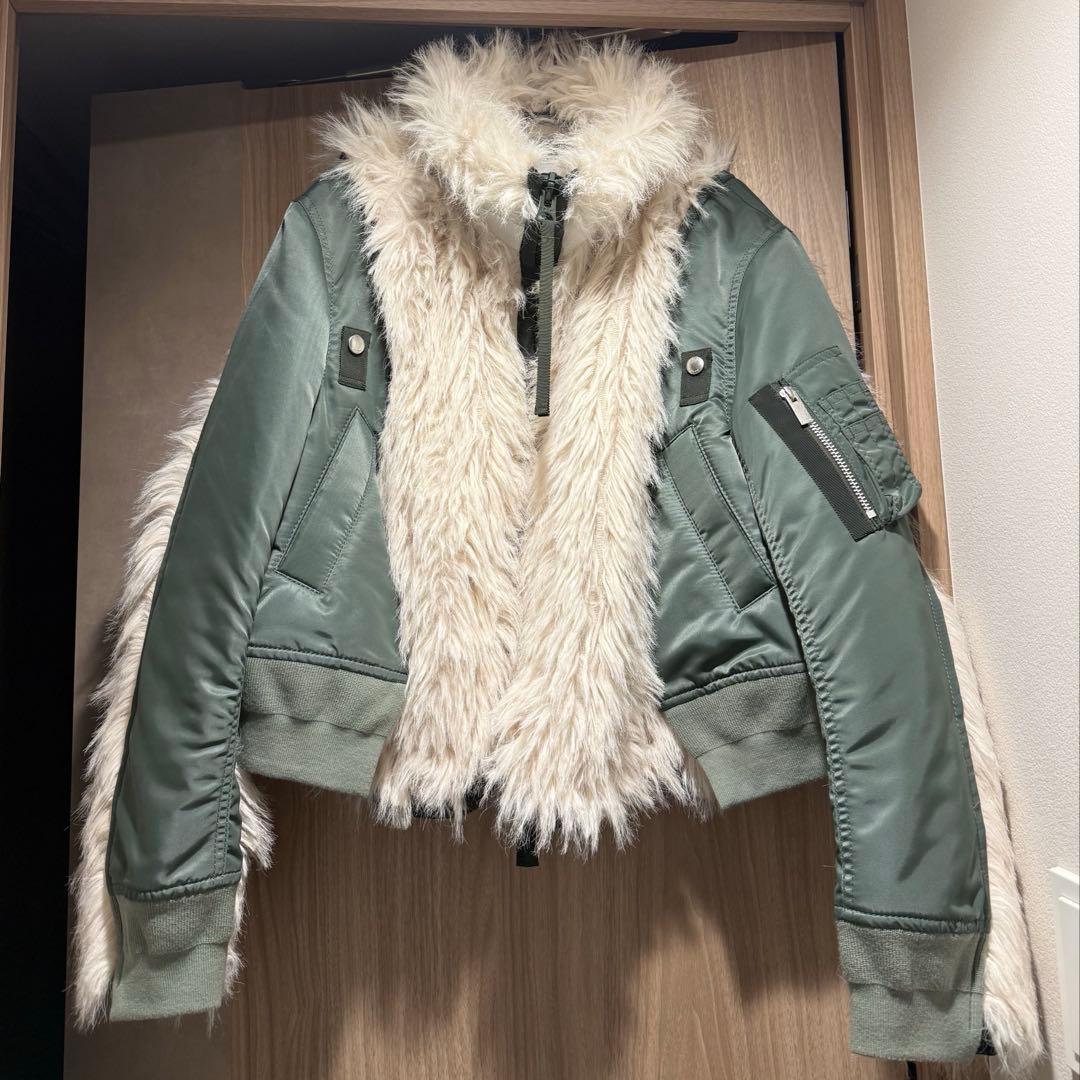 sacai ファー ジャケット MA-1 サイズ1