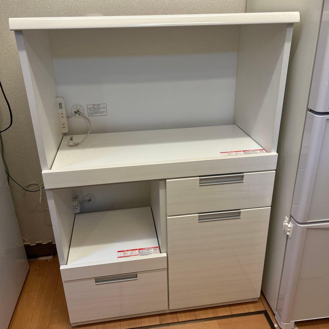 食器棚 キッチンボード ニトリ ダリア レンジボード カップボード　白　ホワイト