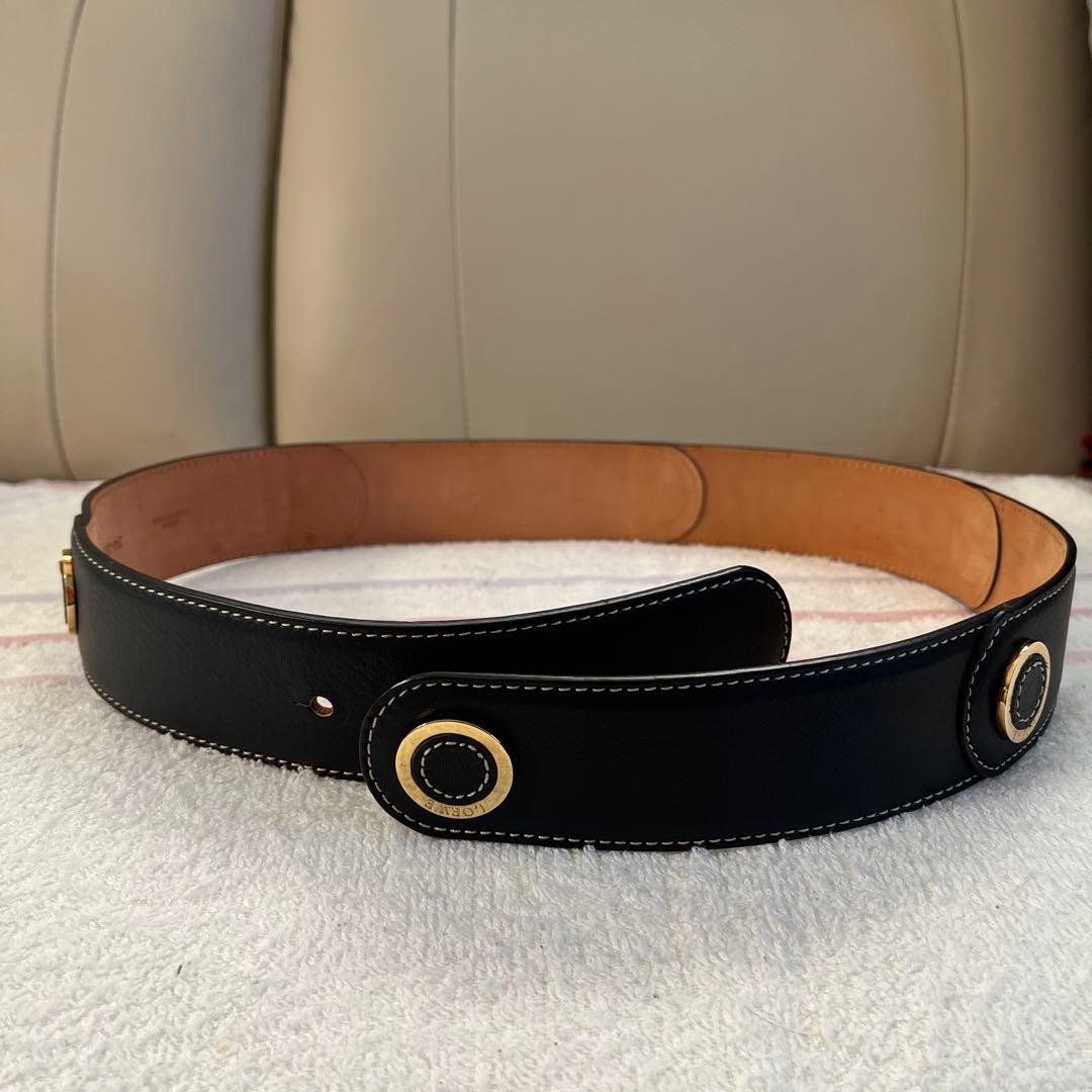 大幅お値下げです！ロエベ　 レディース 黒レザー ベルト