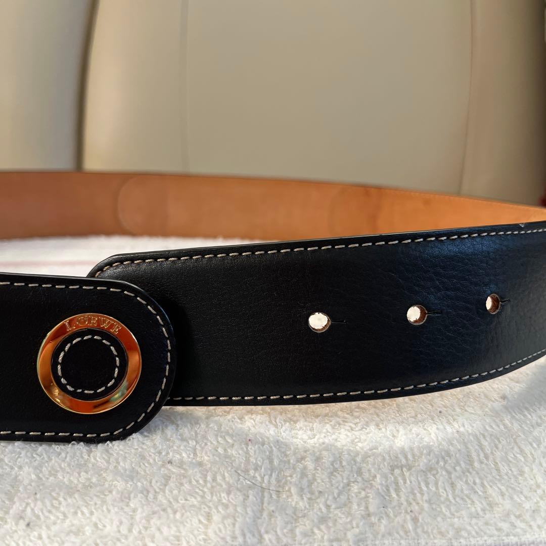 大幅お値下げです！ロエベ　 レディース 黒レザー ベルト