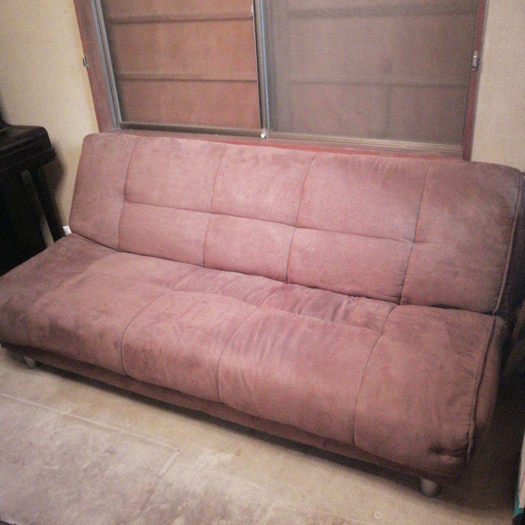 ソファベッド　ブラウン