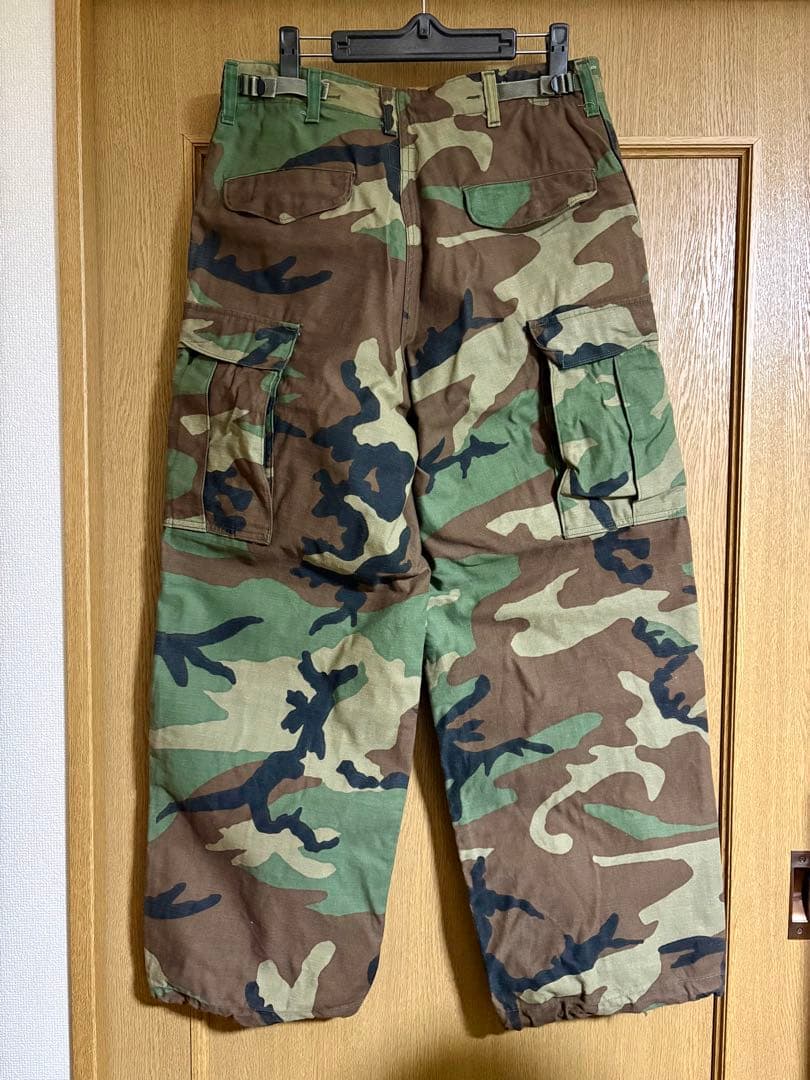 美品 実物 米軍 M-65フィールドカーゴパンツ ウッドランド迷彩 S-R