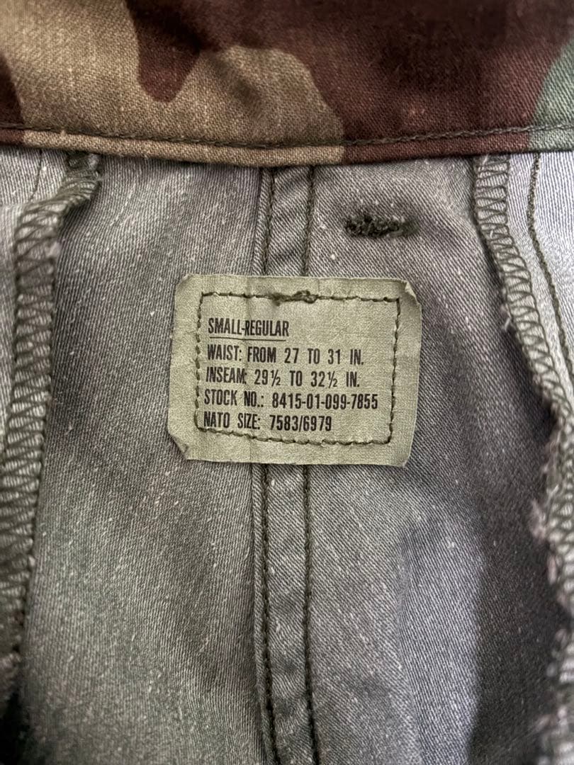 美品 実物 米軍 M-65フィールドカーゴパンツ ウッドランド迷彩 S-R