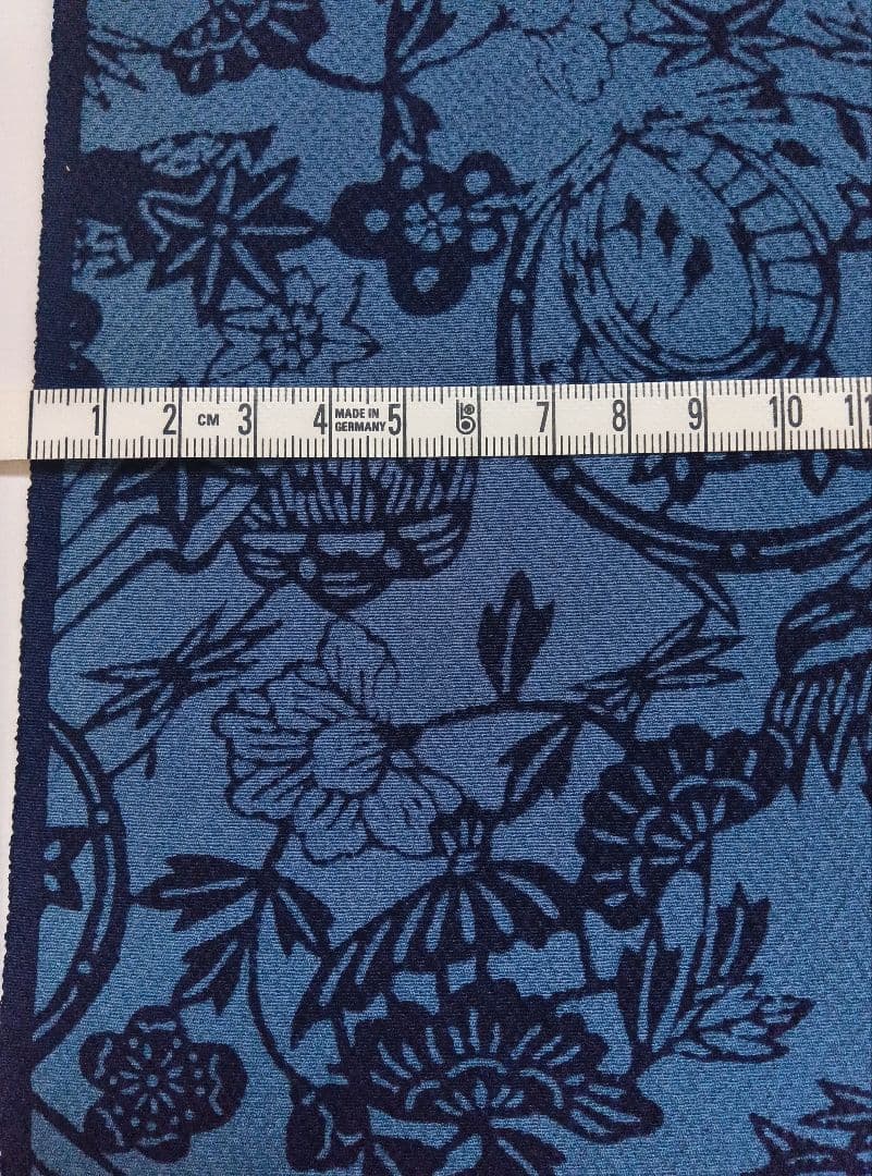 着物反物 伊勢型 阿波藍型 ちりめん 藍染め