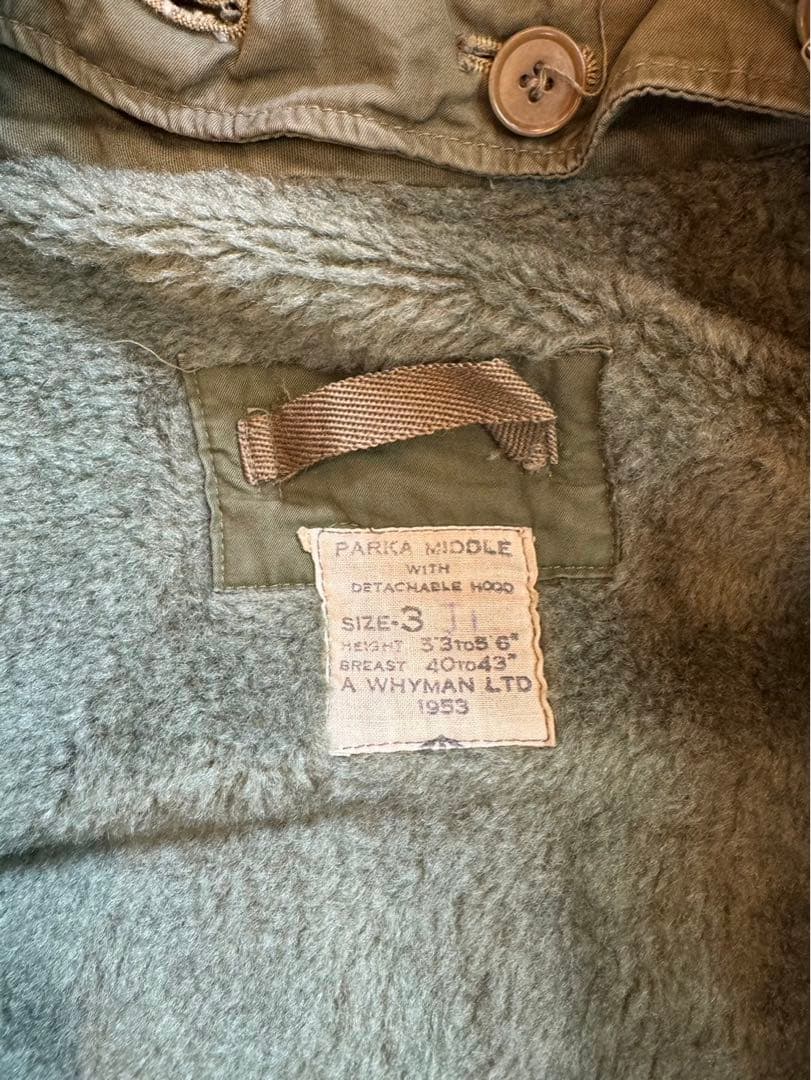 50s British army MIDDLE parka イギリス陸軍 実物