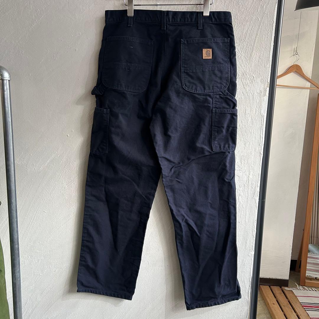 00S USA Carhartt ペインターパンツ ダックパンツ ネイビー 34