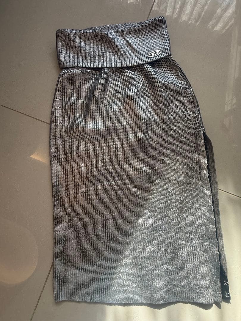 DIESEL シルバー ニットワンピース