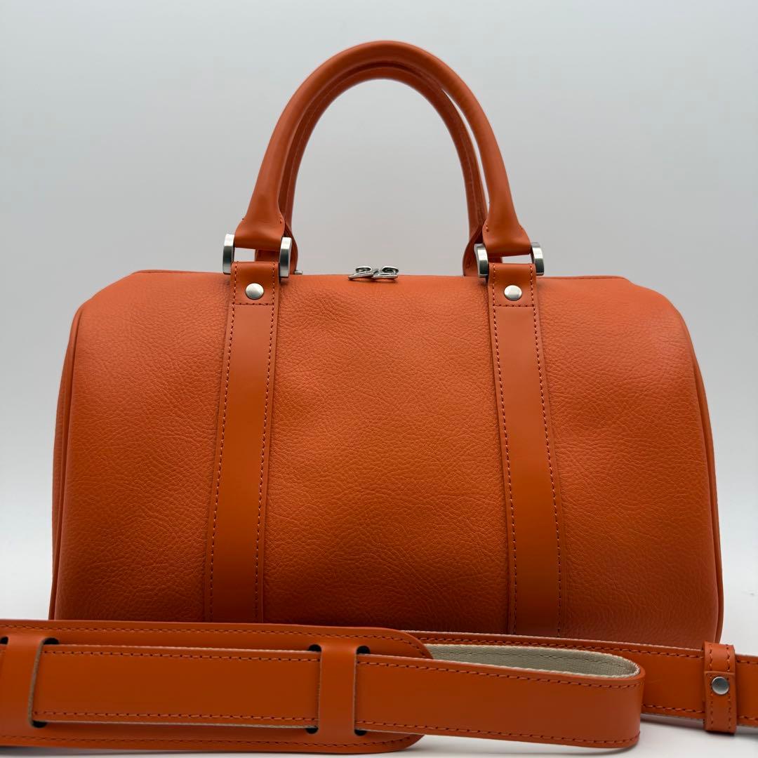 【極美品】MB エムビー ハイエンドレザー ショルダーバッグ オレンジ