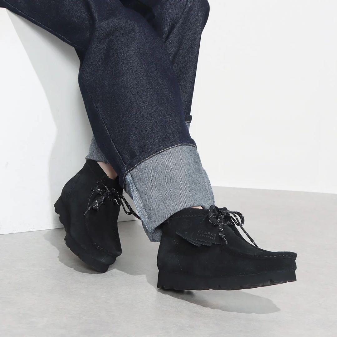 クラークス　ワラビーブーツゴアテックス （ブラックスエード）24センチ