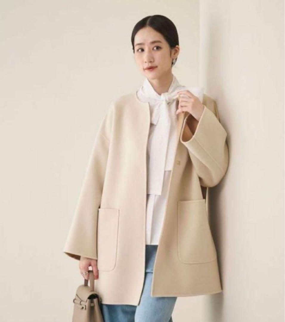 UNITED ARROWS バイカラー リバー ミドルコート　36 s