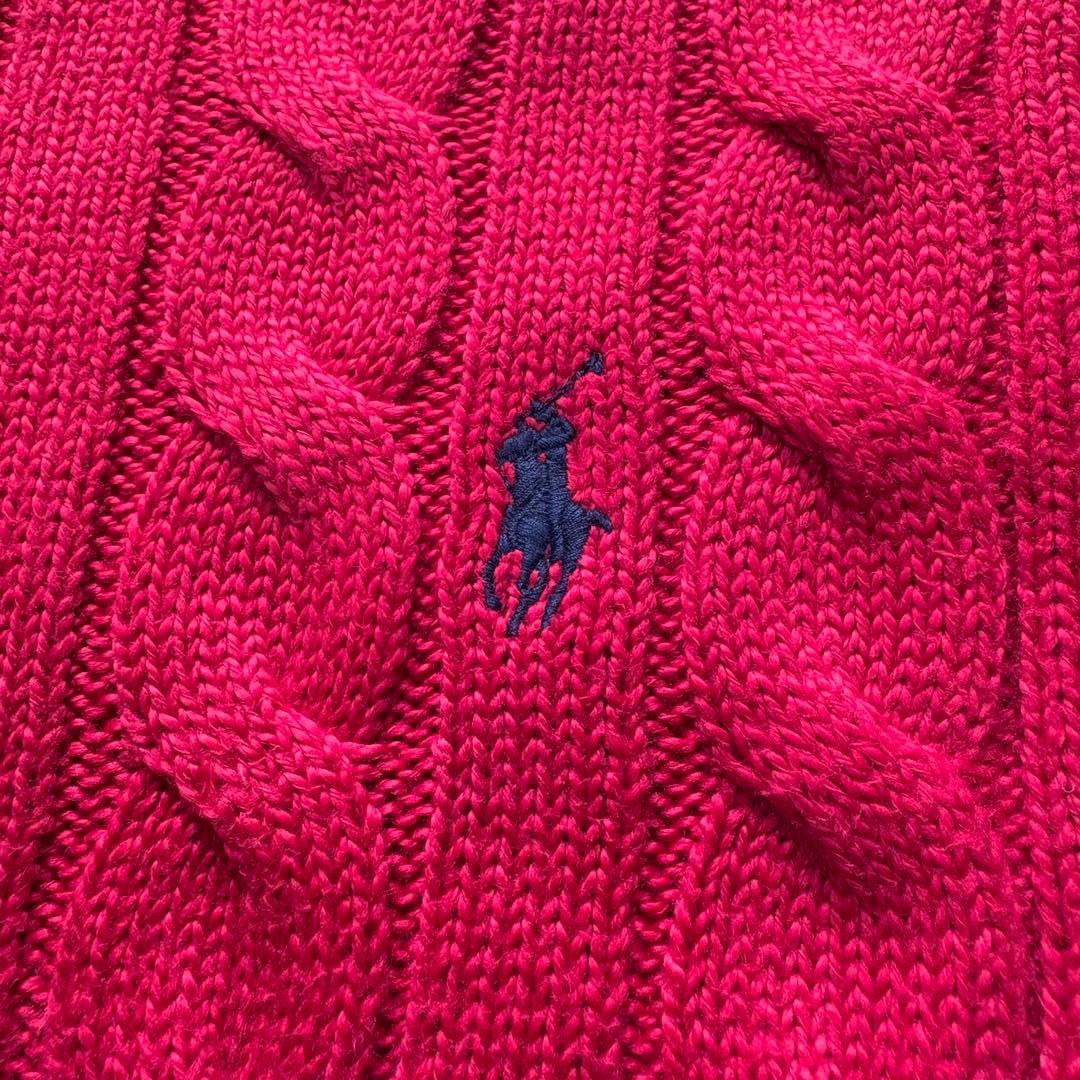 ✨POLO RALPH LAURENケーブルニット ネイビーポニー人気カラーQR
