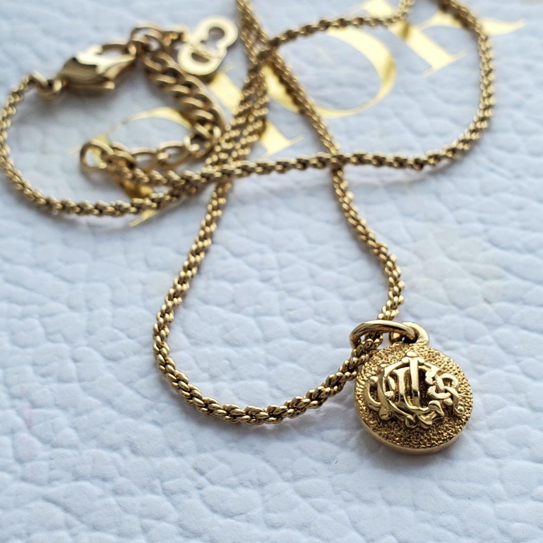 美品✨希少 Dior 旧ロゴ ネックレス ゴールド サークル 刻印あり