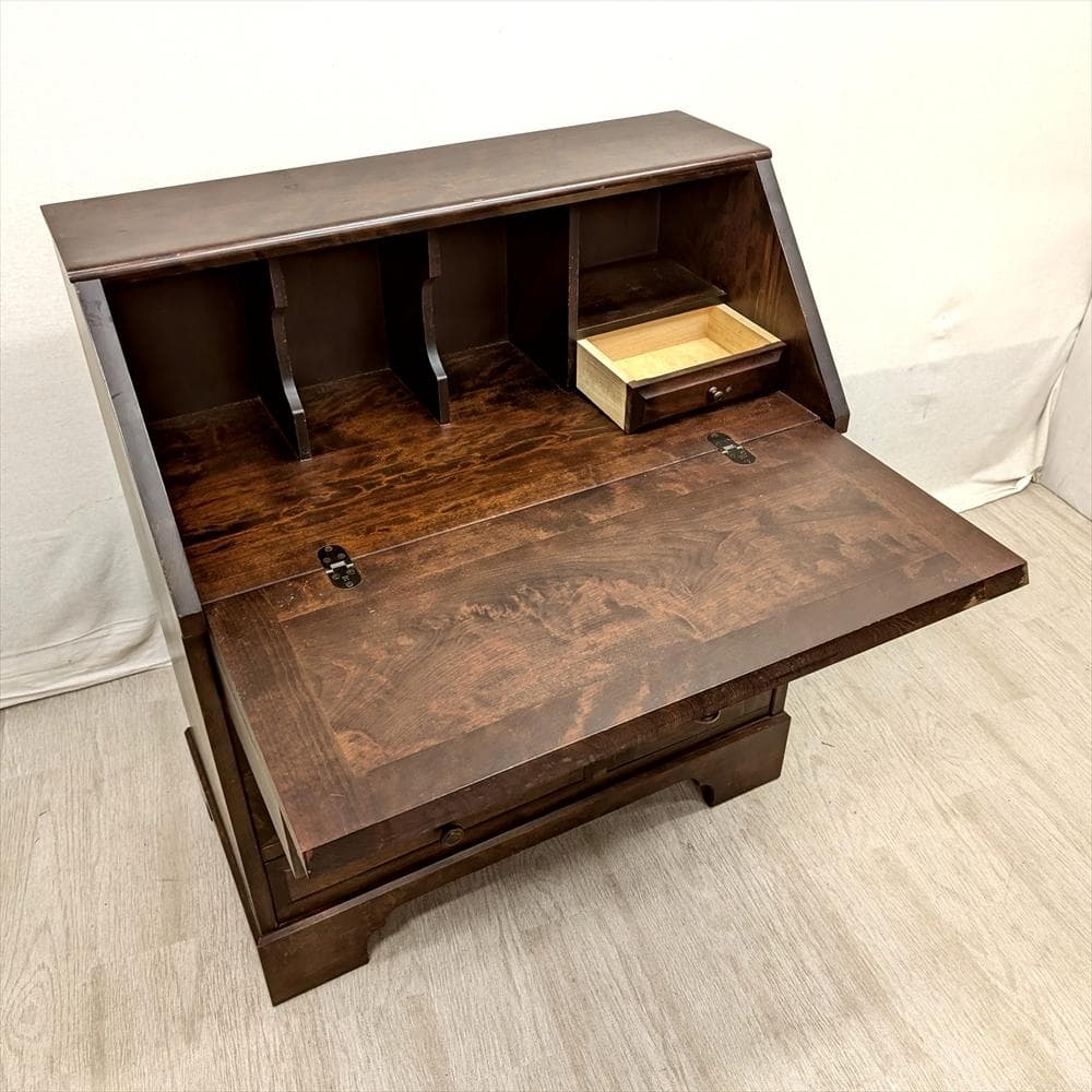 北海道民芸家具　樺 カバ材　無垢　ライティングデスク　ライティングビューロー