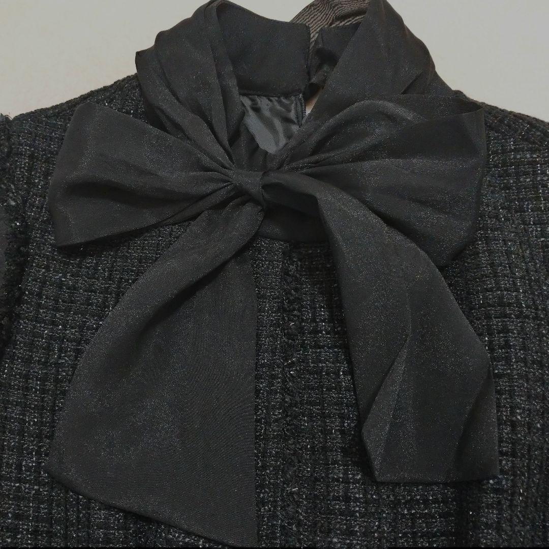 ルイルエブティック ミックスツイードコンビ ロングナローワンピース ドレス ラメ