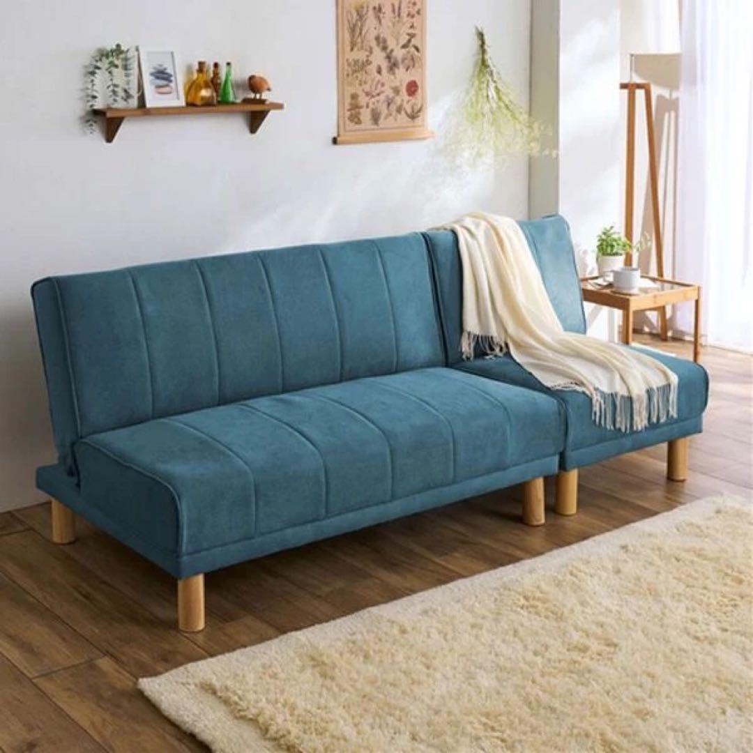 3人掛け　ローソファ　ソファベッド　カウチソファ　リクライニング