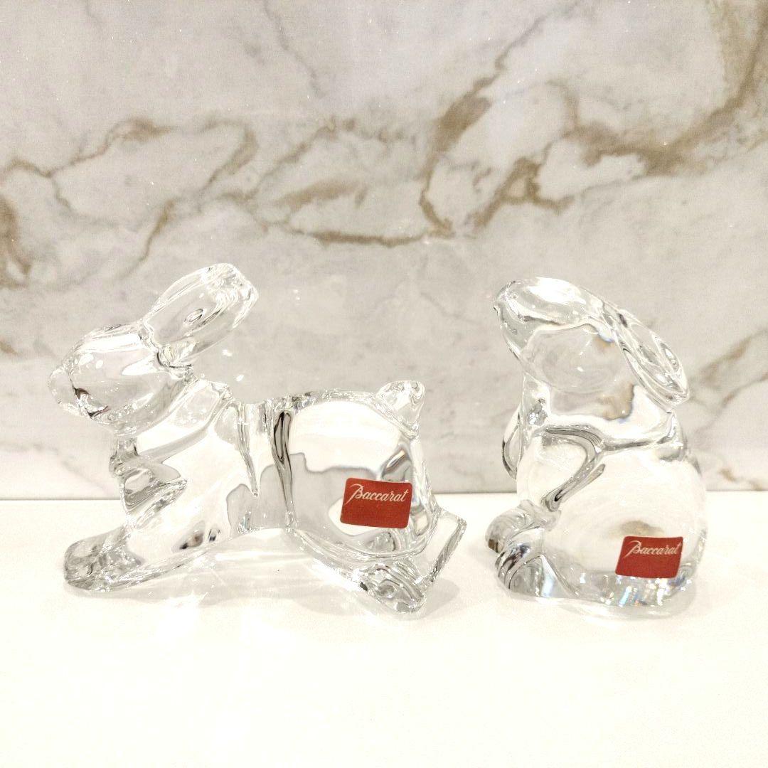 美品　Baccarat　バカラ　クリスタル　うさぎ　動物　フィギュリン　オブジェ