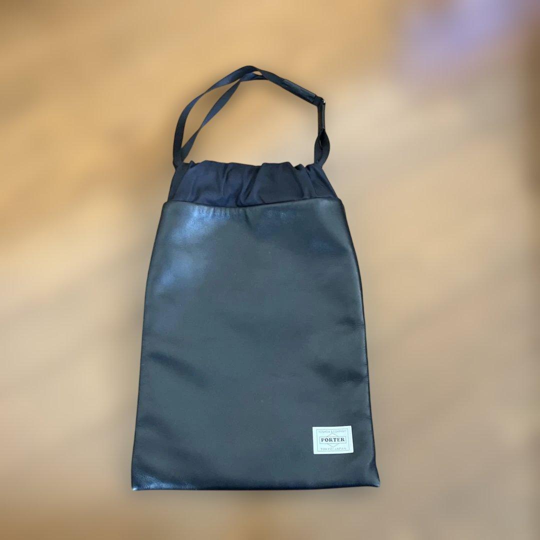 PORTER ブラック ドローストリングバッグ