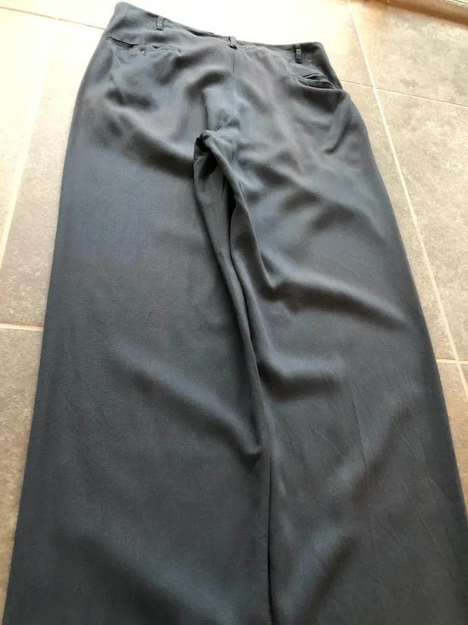 40s 50s 黒に近い青緑 レーヨン ギャバジン スラックス　ヴィンテージ