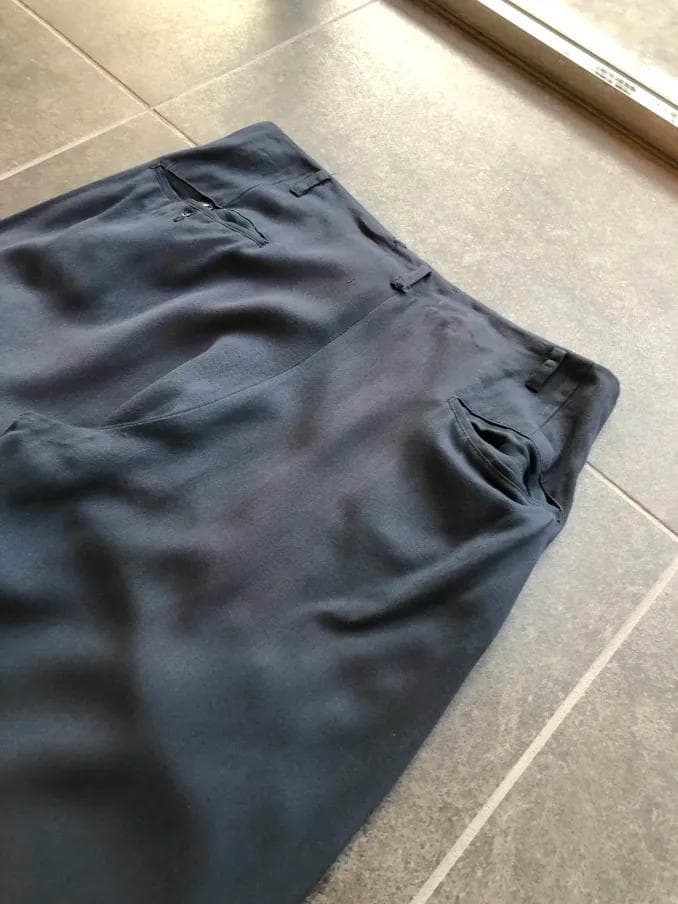 40s 50s 黒に近い青緑 レーヨン ギャバジン スラックス　ヴィンテージ