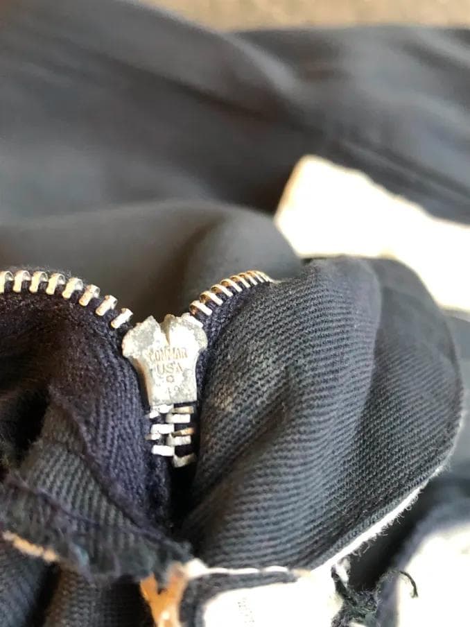 40s 50s 黒に近い青緑 レーヨン ギャバジン スラックス　ヴィンテージ