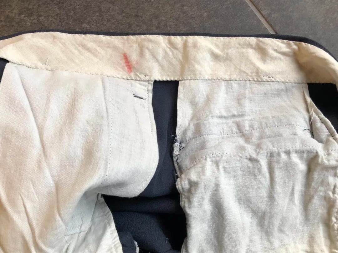 40s 50s 黒に近い青緑 レーヨン ギャバジン スラックス　ヴィンテージ