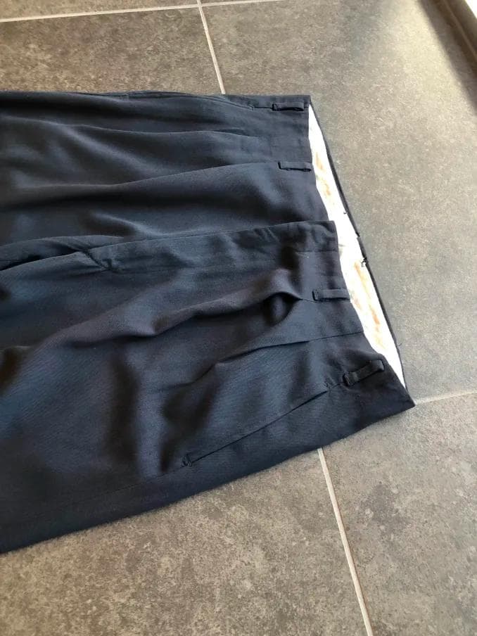 40s 50s 黒に近い青緑 レーヨン ギャバジン スラックス　ヴィンテージ