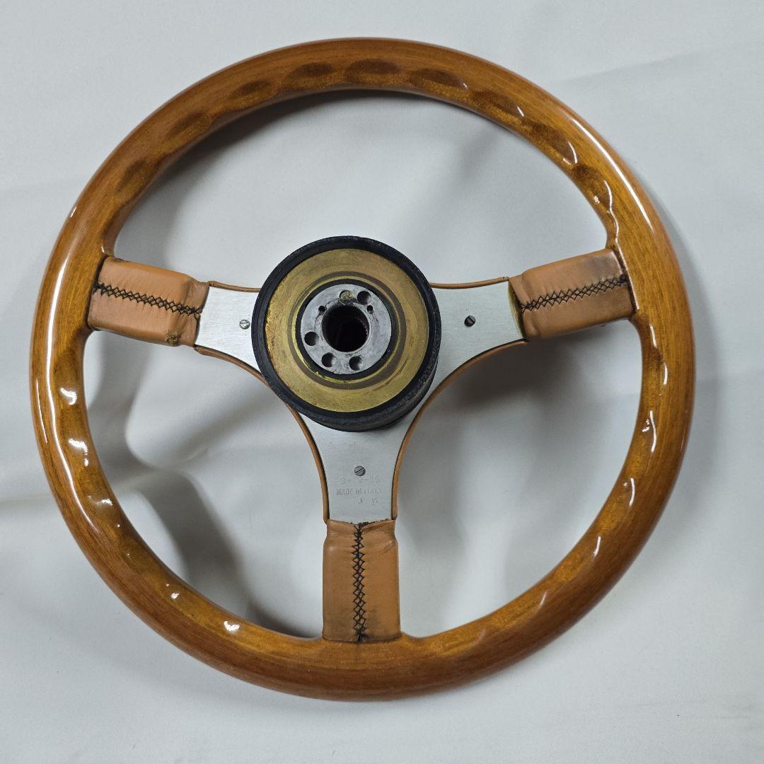 く*れ様 ジャンク！イタルボランテウッド レザー ステアリングホイール 3スポー