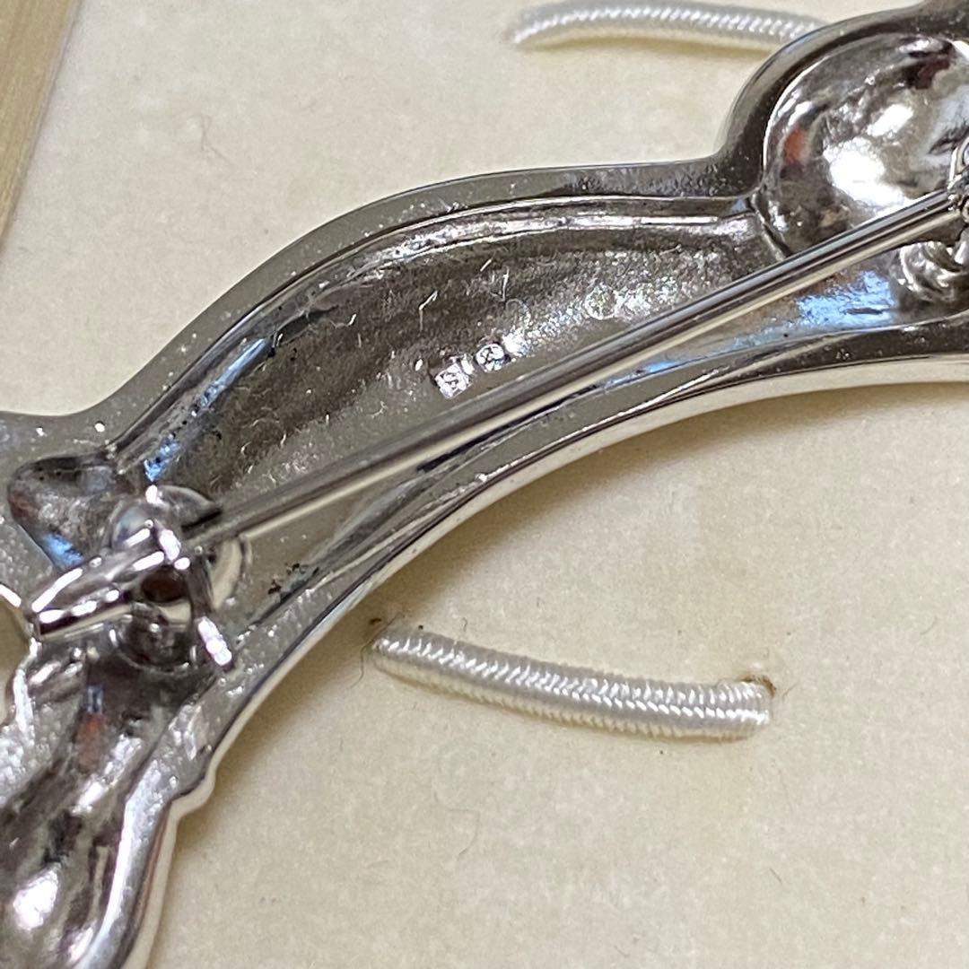 ミキモト MIKIMOTO ブローチ パール ダックスフント 犬 真珠 シルバー