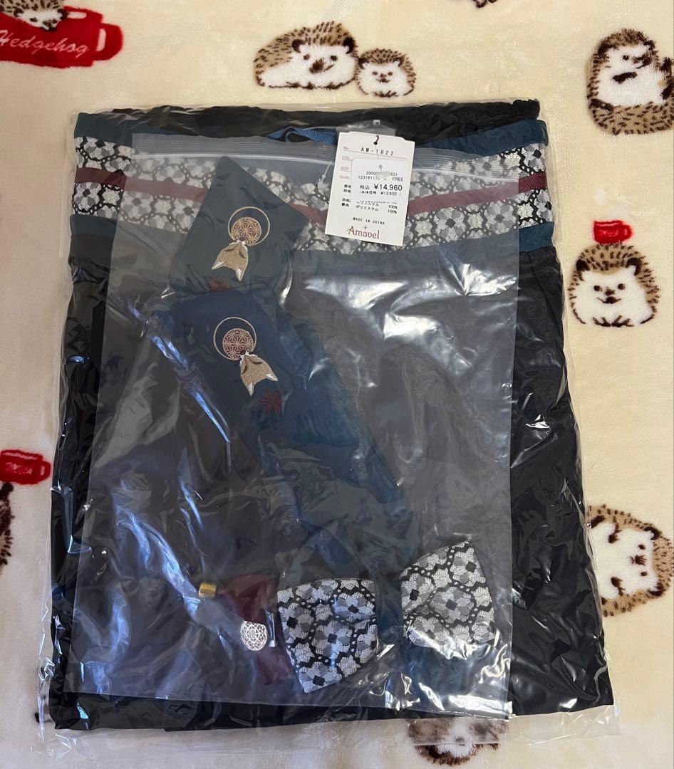 Amavel 月夜の狐と寒椿 和風スカート、ブラウス