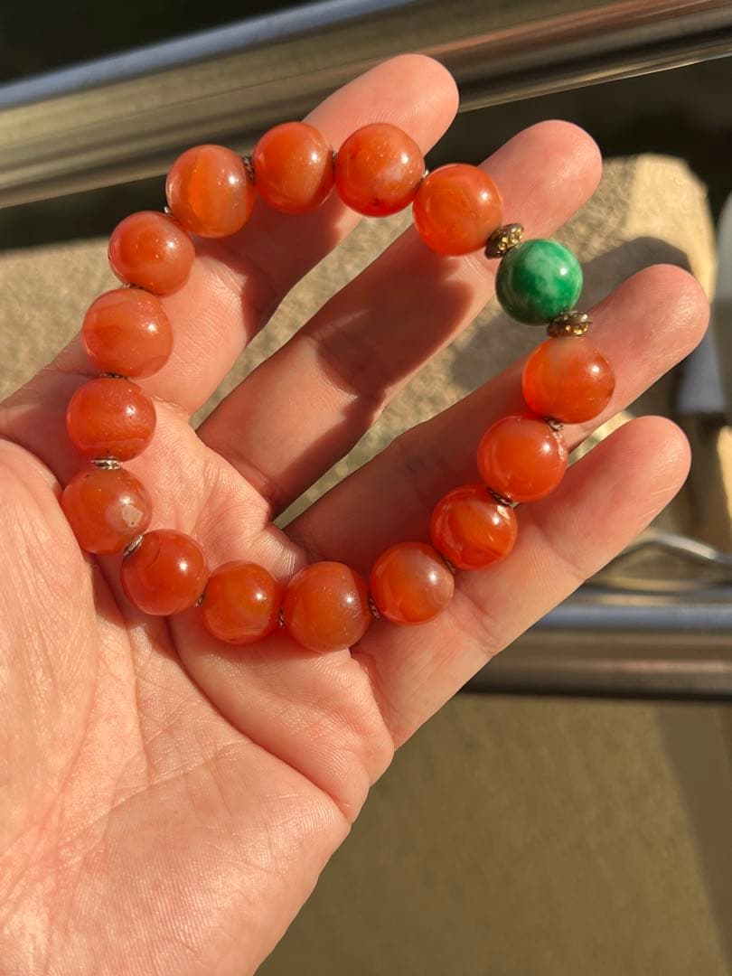 アンティーク瑪瑙と翡翠ブレスレット！男女問わず^_^