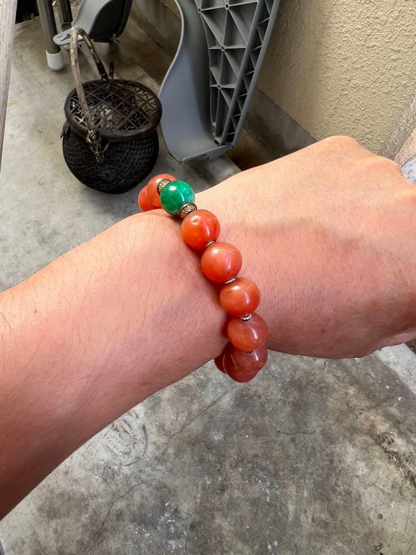 アンティーク瑪瑙と翡翠ブレスレット！男女問わず^_^