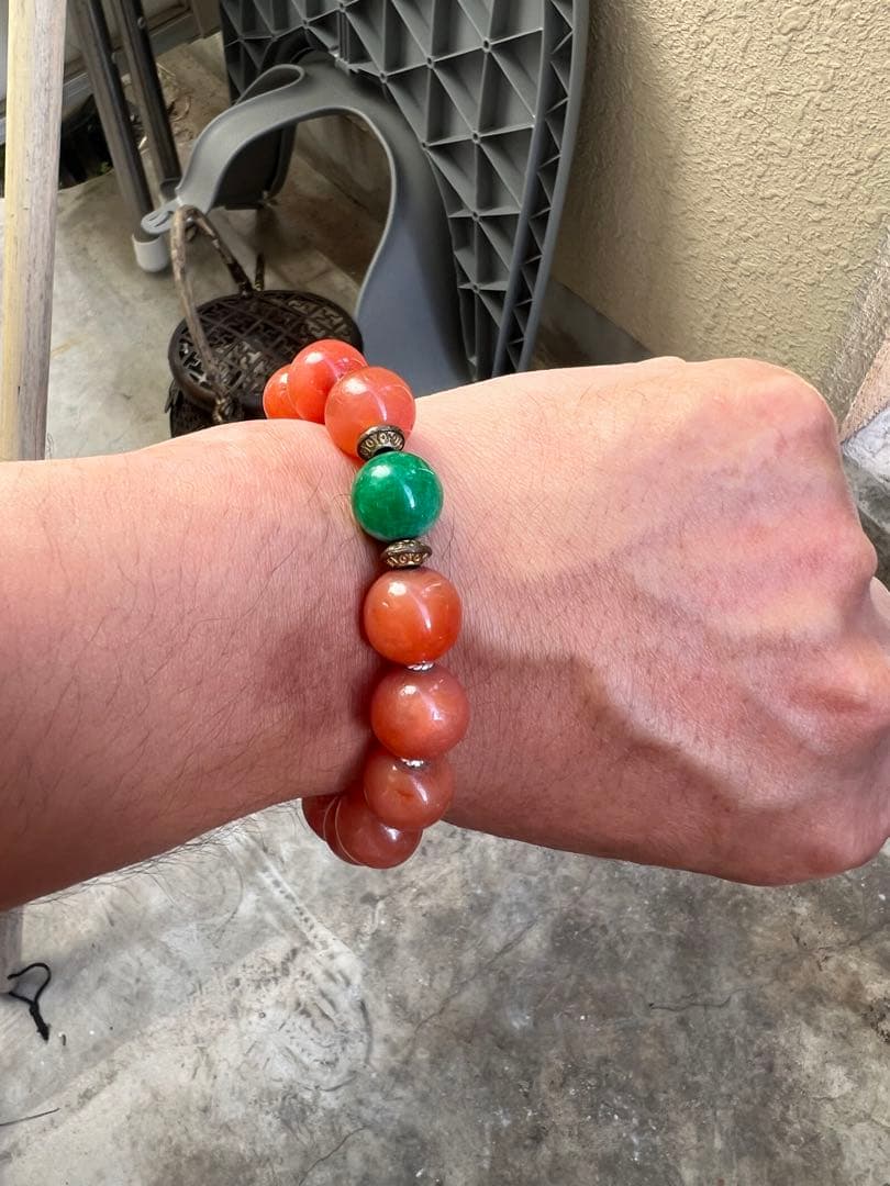 アンティーク瑪瑙と翡翠ブレスレット！男女問わず^_^