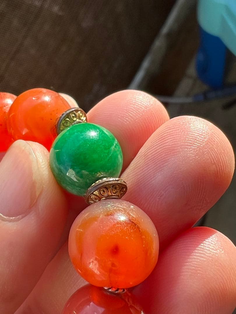 アンティーク瑪瑙と翡翠ブレスレット！男女問わず^_^