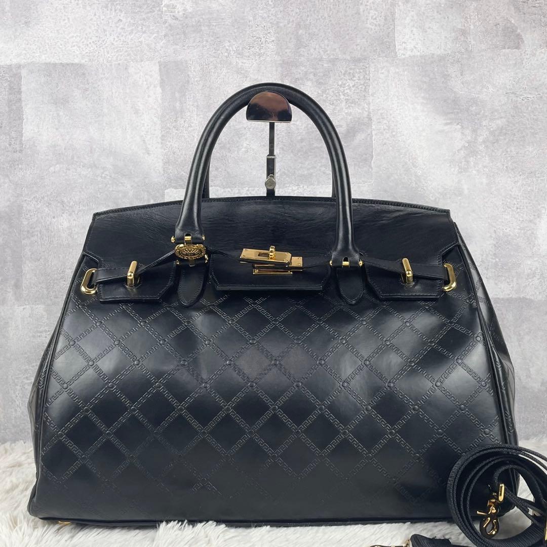 A4可 極美品 VERSACE レザー 2WAY ショルダーバッグ メデューサ