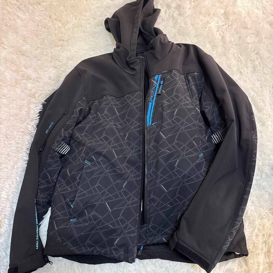 美品　コミネ プロテクトソフトシェルウィンターパーカー　脱着連結可能　黒　3L