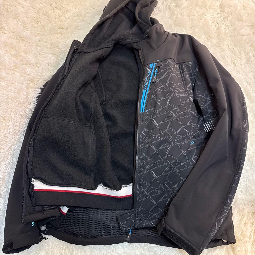 美品　コミネ プロテクトソフトシェルウィンターパーカー　脱着連結可能　黒　3L