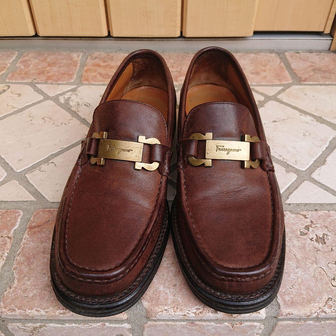 サルヴァトーレ フェラガモ メンズ ローファー レザー ガンチーニ 　24.5