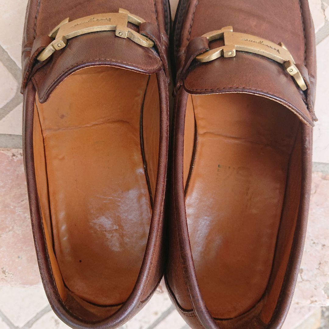 サルヴァトーレ フェラガモ メンズ ローファー レザー ガンチーニ 　24.5