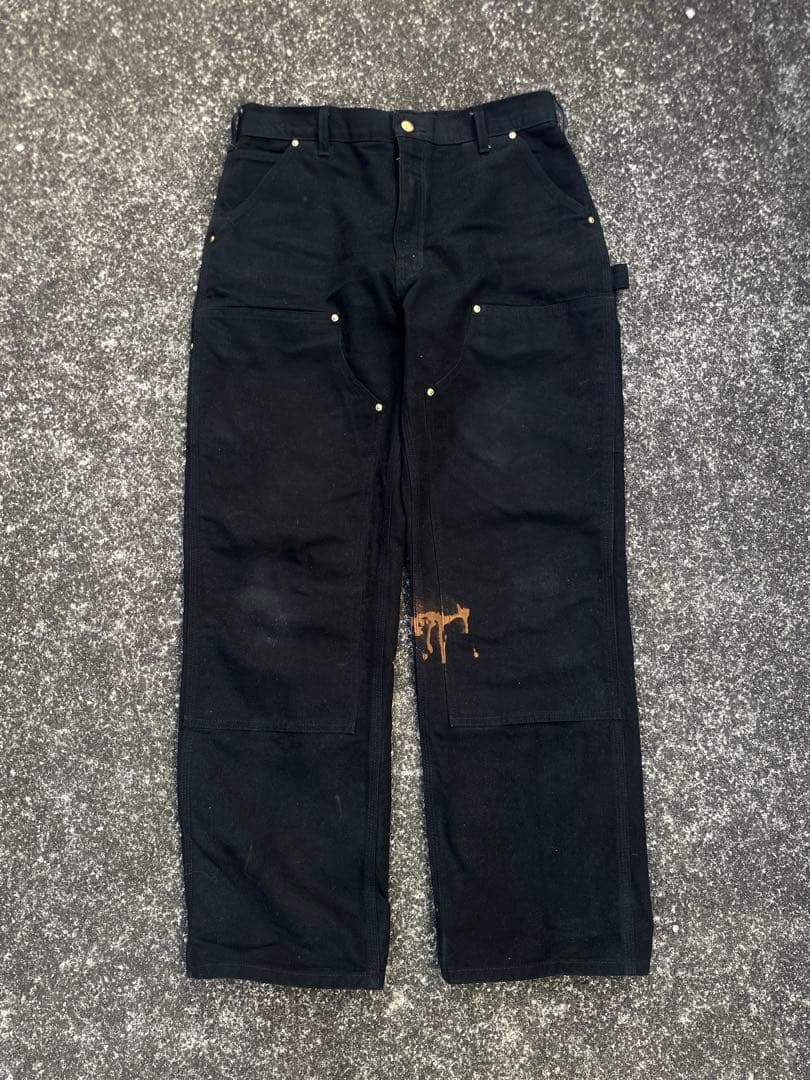 フ*※様 Carhartt B01-BLK ルーズフィット ブラックパンツ 34
