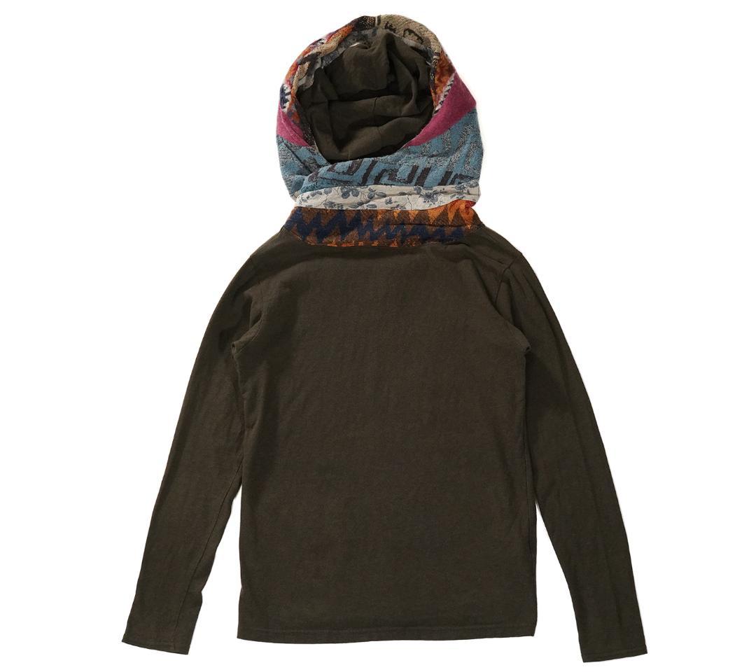 KAPITAL ヒッピー パッチワーク フード カットソー 0サイズ XS