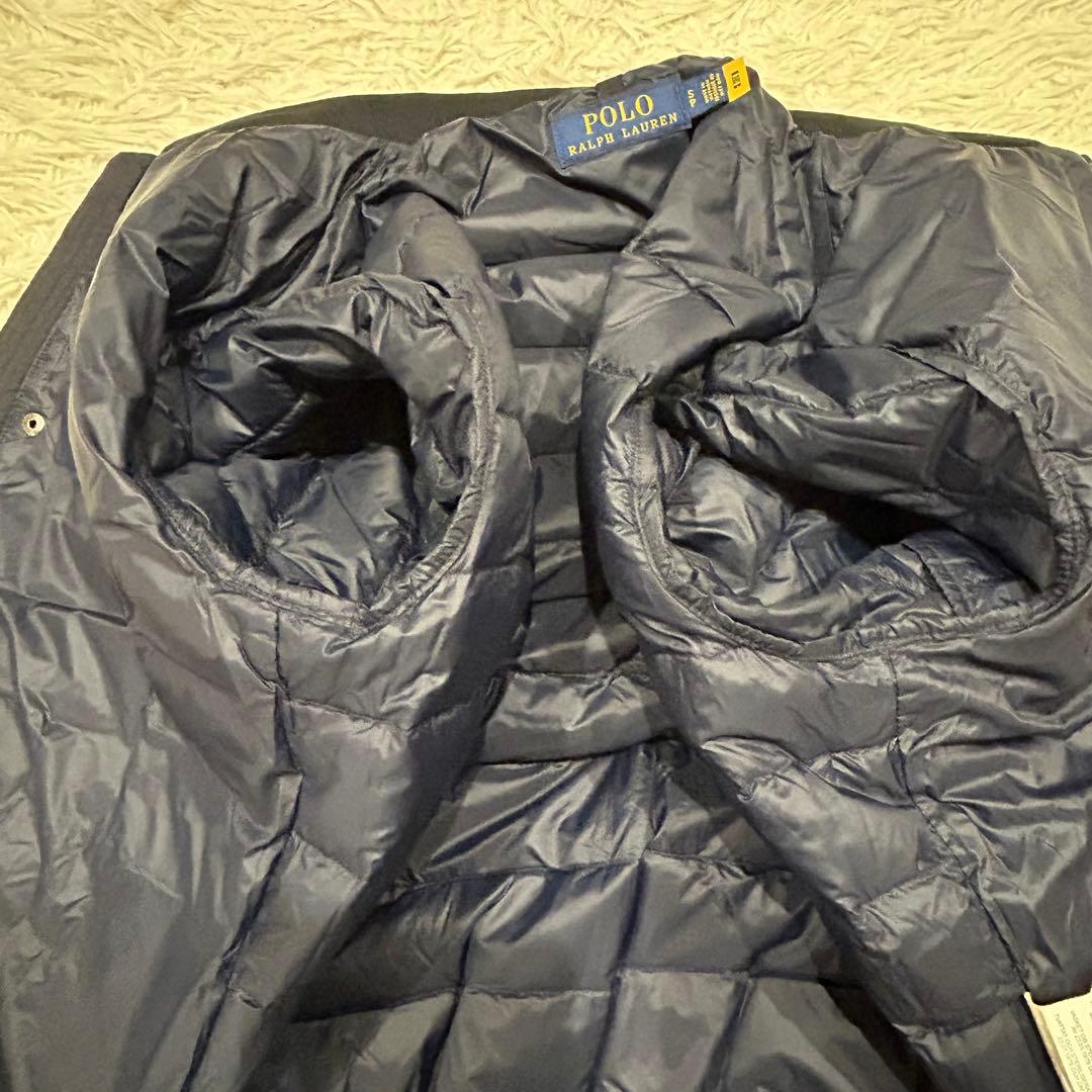 ポロラルフローレン　ダウンジャケット　ポニー刺繍　黒　近年　ロゴジップ　短丈